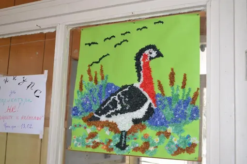 An image of a goose made by the students in the village of Durankulak 